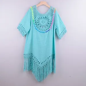 Women Bikini Cover Up Floral Lace Hollow Swimsuit Cover Up