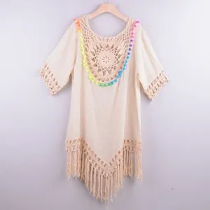 Women Bikini Cover Up Floral Lace Hollow Swimsuit Cover Up