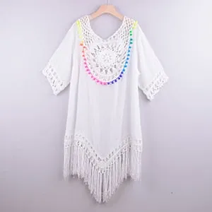 Women Bikini Cover Up Floral Lace Hollow Swimsuit Cover Up