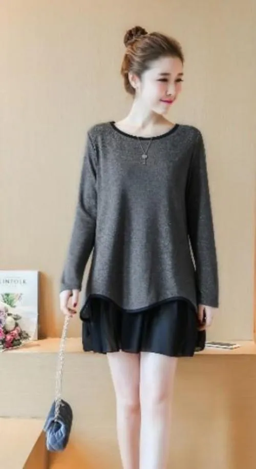 Womens Long Sleeve Layered Top